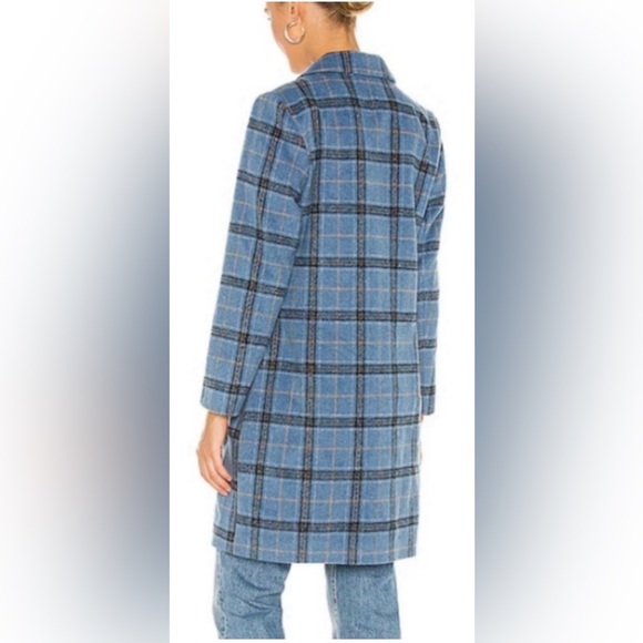 Cupcakes and Cashmere Womens Coronet Blue Plaid Robyn Coat One Button Size XS - Picture 8 of 8